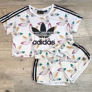 Adidas Pharrell Collaboration Crop Top & Shorts